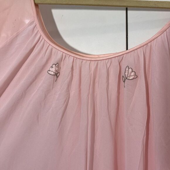 Vintage Nightgown Claire Sandra Lucie Ann Beverly Hills Pink Romantic Gown S - Picture 3 of 9